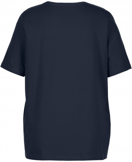 Ulla Popken Essential Square Neck Stretch Tee Navy Blue - T-Shirts - T-Shirts für Damen