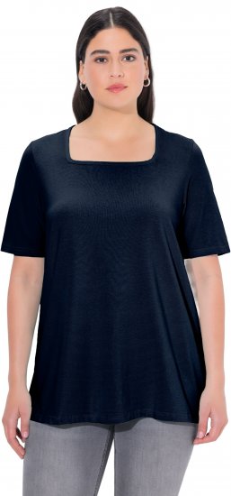 Ulla Popken Essential Square Neck Stretch Tee Navy Blue - T-Shirts - T-Shirts für Damen