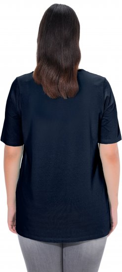 Ulla Popken Essential Square Neck Stretch Tee Navy Blue - T-Shirts - T-Shirts für Damen