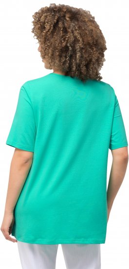 Ulla Popken Essential Square Neck Stretch Tee Turquoise Green - T-Shirts - T-Shirts für Damen