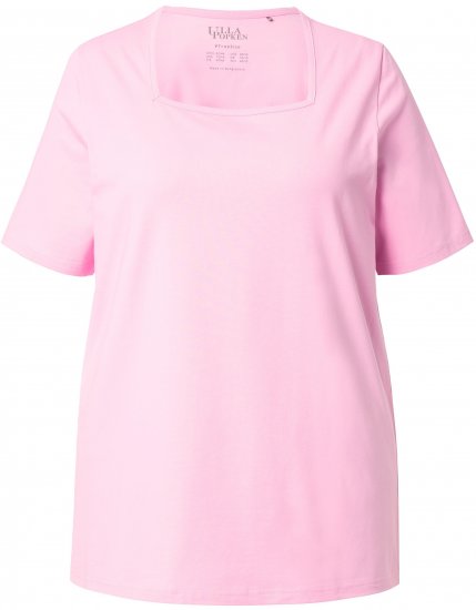Ulla Popken Essential Square Neck Stretch Tee Pink - T-Shirts - 