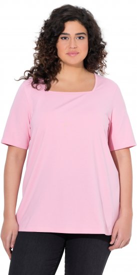 Ulla Popken Essential Square Neck Stretch Tee Pink - T-Shirts - 