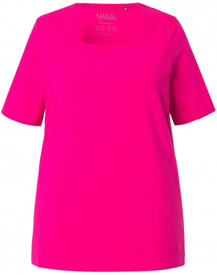 Ulla Popken Essential Square Neck Stretch Tee Magenta Pink - T-Shirts - T-Shirts für Damen