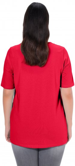 Ulla Popken Essential Square Neck Stretch Tee Red - T-Shirts - 