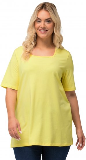Ulla Popken Essential Square Neck Stretch Tee Lemon Yellow - T-Shirts - T-Shirts für Damen