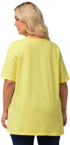 Ulla Popken Essential Square Neck Stretch Tee Lemon Yellow - T-Shirts - T-Shirts für Damen