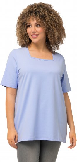Ulla Popken Essential Square Neck Stretch Tee Sky Blue - T-Shirts - 