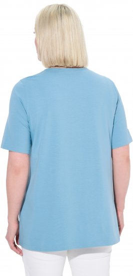 Ulla Popken Essential Square Neck Stretch Tee Light Teal - T-Shirts - T-Shirts für Damen