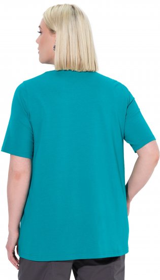 Ulla Popken Essential Square Neck Stretch Tee Teal - T-Shirts - T-Shirts für Damen
