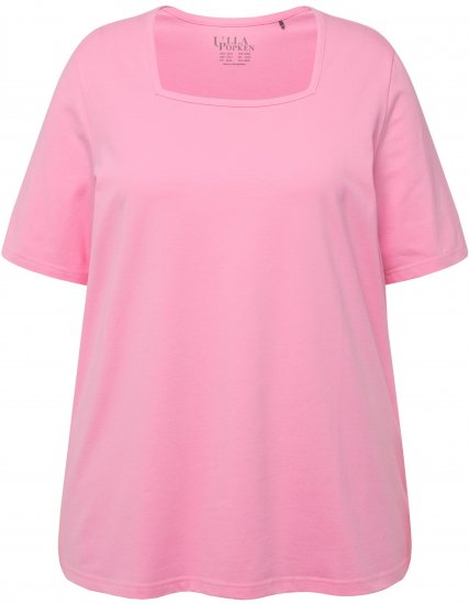 Ulla Popken Essential Square Neck Stretch Tee Light Pink - T-Shirts - T-Shirts für Damen