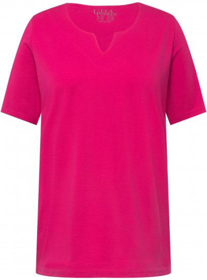 Ulla Popken Essential Square Neck Stretch Tee Fuchsia Pink - T-Shirts - T-Shirts für Damen