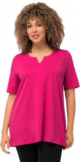 Ulla Popken Essential Square Neck Stretch Tee Fuchsia Pink - T-Shirts - T-Shirts für Damen