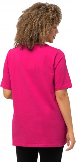 Ulla Popken Essential Square Neck Stretch Tee Fuchsia Pink - T-Shirts - T-Shirts für Damen