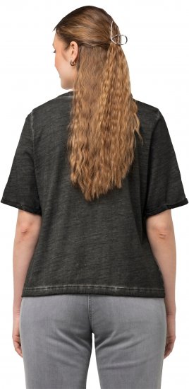 Ulla Popken Cold Dyed Sweetheart Neckline Short Sleeve Tee Graphite Grey - T-Shirts - T-Shirts für Damen