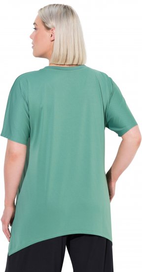 Ulla Popken Quick Drying Pointed Hem Stretch Fit Tee Ivy Green - T-Shirts - T-Shirts für Damen