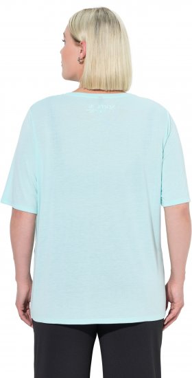 Ulla Popken Antibacterial Short Sleeve Draped Tee Light Turquiose - T-Shirts - 