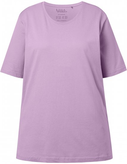 Ulla Popken Basic Round Neck Short Sleeve Relaxed Fit T-Shirt Lavender Pink - T-Shirts - T-Shirts für Damen