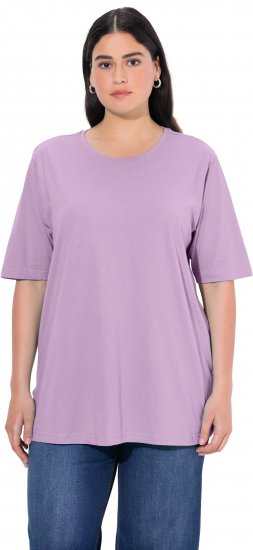 Ulla Popken Basic Round Neck Short Sleeve Relaxed Fit T-Shirt Lavender Pink - T-Shirts - T-Shirts für Damen