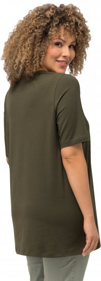 Ulla Popken Essential Round Neck Stretch Tee Forest Green - T-Shirts - 