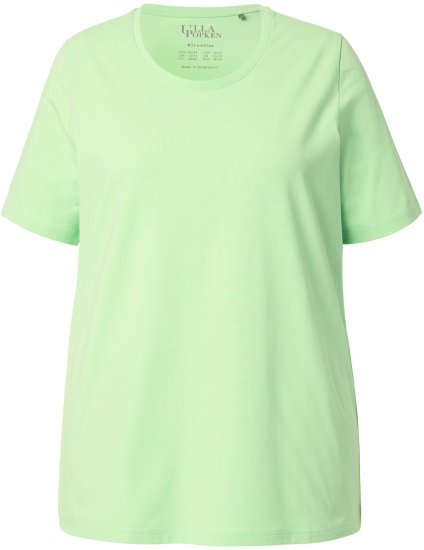 Ulla Popken Essential Round Neck Stretch Tee Light Green - T-Shirts - T-Shirts für Damen