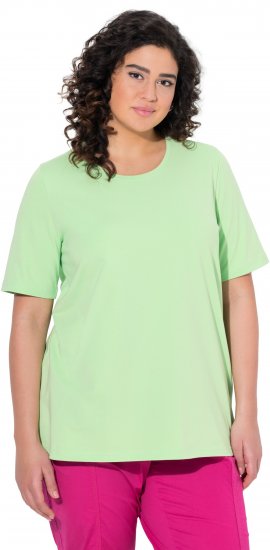 Ulla Popken Essential Round Neck Stretch Tee Light Green - T-Shirts - T-Shirts für Damen