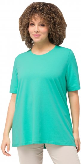 Ulla Popken Essential Round Neck Stretch Tee Turquoise - T-Shirts - 