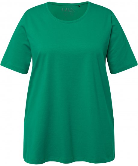 Ulla Popken Essential Round Neck Stretch Tee Emerald Green - T-Shirts - T-Shirts für Damen