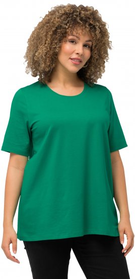 Ulla Popken Essential Round Neck Stretch Tee Emerald Green - T-Shirts - T-Shirts für Damen