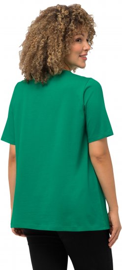 Ulla Popken Essential Round Neck Stretch Tee Emerald Green - T-Shirts - T-Shirts für Damen