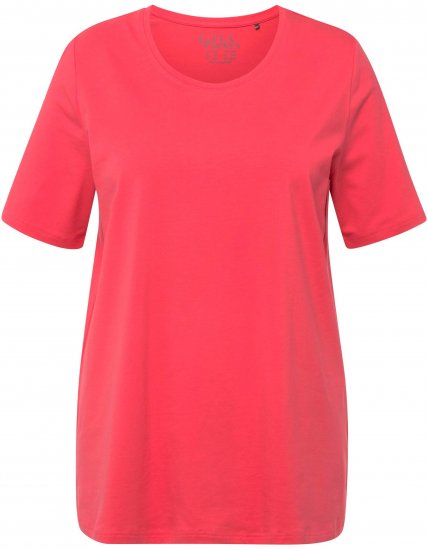 Ulla Popken Essential Round Neck Stretch Tee Dark Coral - T-Shirts - 