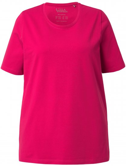 Ulla Popken Essential Round Neck Stretch Tee Dark Raspberry - T-Shirts - 
