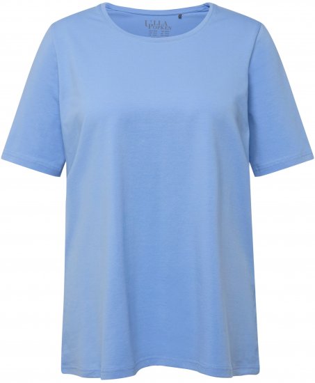 Ulla Popken Essential Round Neck Stretch Tee Cloud Blue - T-Shirts - T-Shirts für Damen