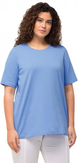 Ulla Popken Essential Round Neck Stretch Tee Cloud Blue - T-Shirts - T-Shirts für Damen
