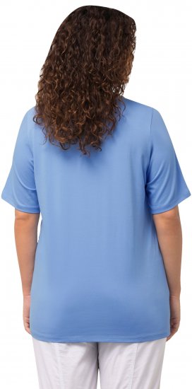 Ulla Popken Essential Round Neck Stretch Tee Cloud Blue - T-Shirts - T-Shirts für Damen