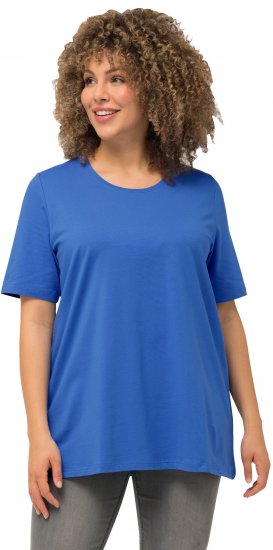 Ulla Popken Essential Round Neck Stretch Tee Royal Blue - T-Shirts - 