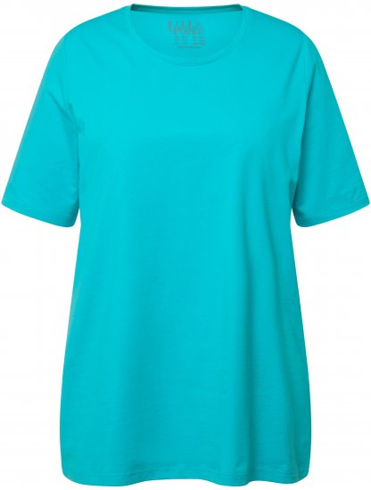 Ulla Popken Essential Round Neck Stretch Tee Deep Aqua - T-Shirts - T-Shirts für Damen