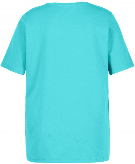 Ulla Popken Essential Round Neck Stretch Tee Deep Aqua - T-Shirts - T-Shirts für Damen