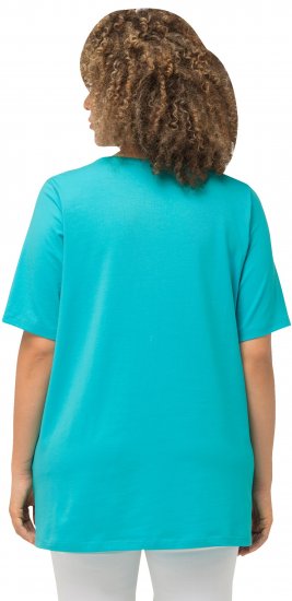 Ulla Popken Essential Round Neck Stretch Tee Deep Aqua - T-Shirts - T-Shirts für Damen