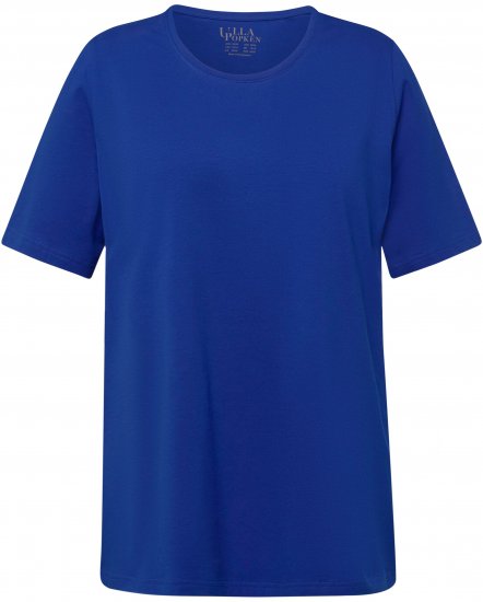 Ulla Popken Essential Round Neck Stretch Tee Cobalt Blue - T-Shirts - 