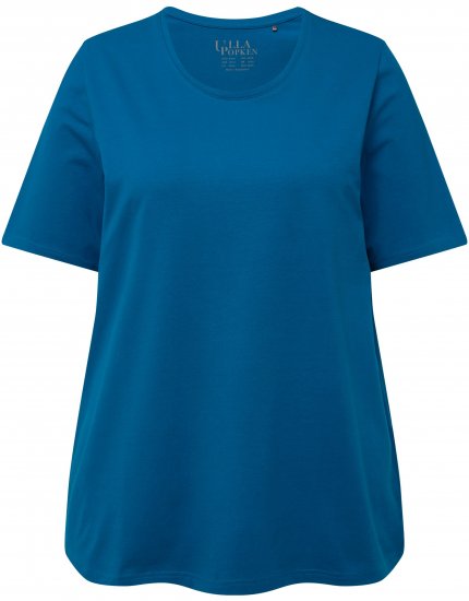 Ulla Popken Essential Round Neck Stretch Tee Medium Blue - T-Shirts - 