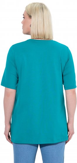 Ulla Popken Essential Round Neck Stretch Tee Teal - T-Shirts - 