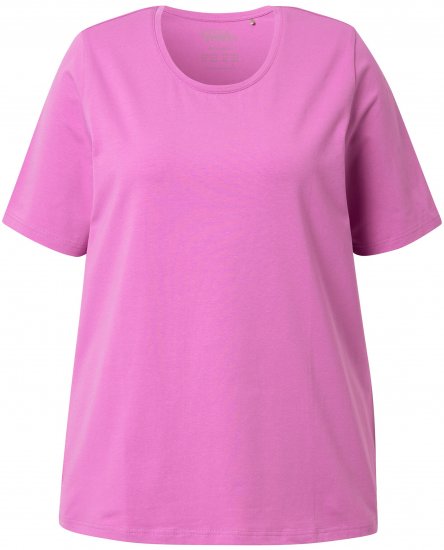 Ulla Popken Essential Round Neck Stretch Tee Cool Pink - T-Shirts - 