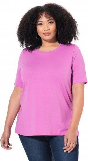 Ulla Popken Essential Round Neck Stretch Tee Cool Pink - T-Shirts - 