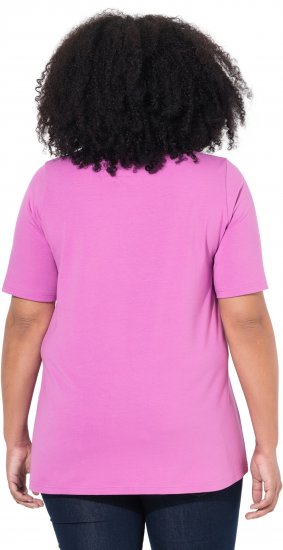 Ulla Popken Essential Round Neck Stretch Tee Cool Pink - T-Shirts - 