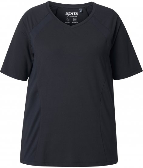 Ulla Popken Quick-Drying Short Sleeve T-Shirt Black - T-Shirts - T-Shirts für Damen