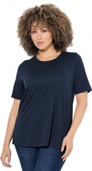 Ulla Popken Scoop Neck Short Sleeve Tee Navy - T-Shirts - 