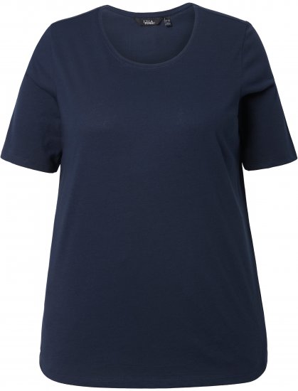 Ulla Popken Scoop Neck Short Sleeve Tee Navy - T-Shirts - 