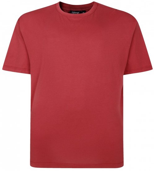 Espionage T015 Plain T-Shirt Ruby - Herren-T-shirts - Herren-T-Shirts in großen Größen