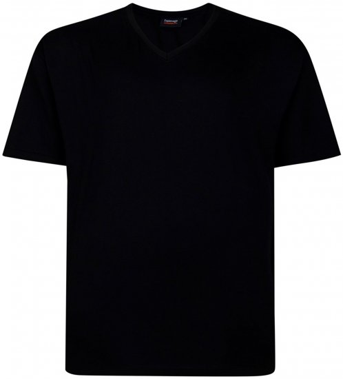 Espionage T016 Plain V-Neck T-Shirt Black - Herren-T-shirts ohne druck - Herren-T-Shirts ohne Druck