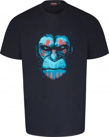 Espionage T415 Chimp Printed T-Shirt Navy - Bedruckte T-shirts für herren - Bedruckte T-Shirts für Herren